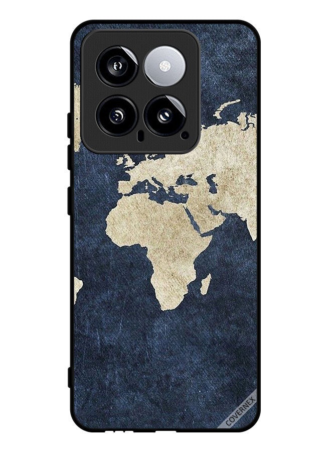 Covernex Protective Case Cover For Xiaomi 14 Map On Jeans Pattern - Image 1