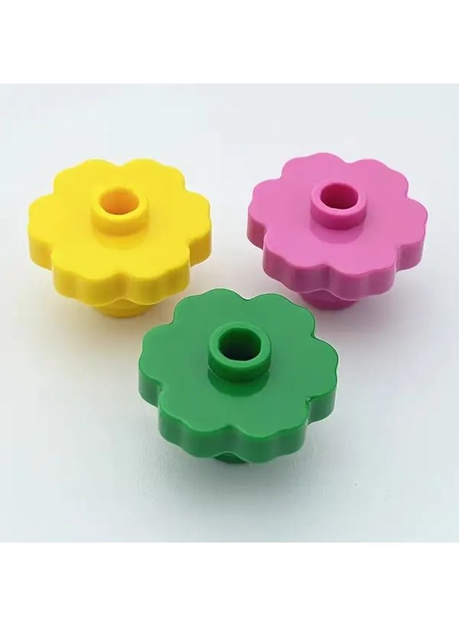 20Pcs Orange Leaves DIY Mini Building Blocks Hexapetalous Flower Four Leaf Clover Garden Scene Kit - Image 5