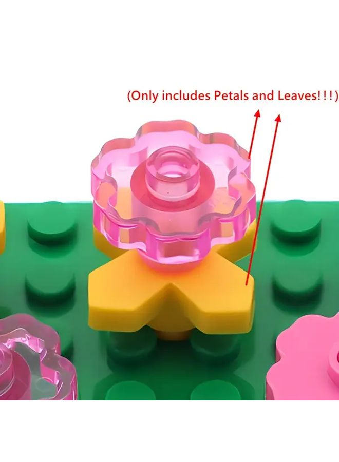 20Pcs Orange Leaves DIY Mini Building Blocks Hexapetalous Flower Four Leaf Clover Garden Scene Kit - Image 4