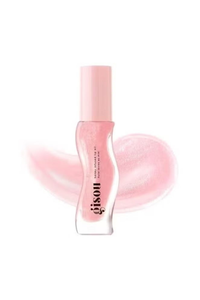 Gisou Honey Infused Hydrating Lip Oil, Nourishing Lip Moisturizer for Dry Lips, High Shine, Smooth Finish, Clear Pink Shimmer Shade, Fresh Watermelon Scent, Watermelon Sugar, 8ml - Image 1