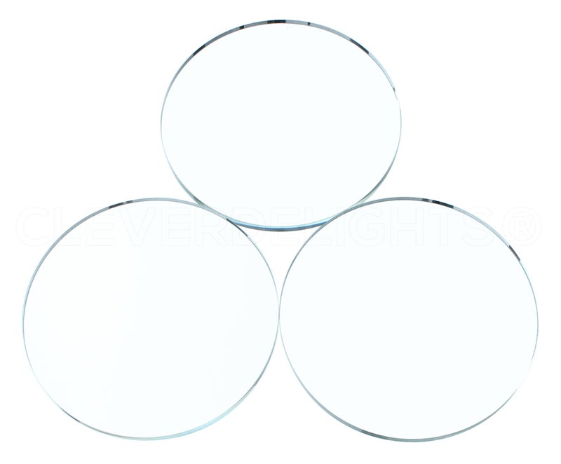 CleverDelights 3" Round Glass Tile - Clear Flat 3 Inch Circle - Image 2