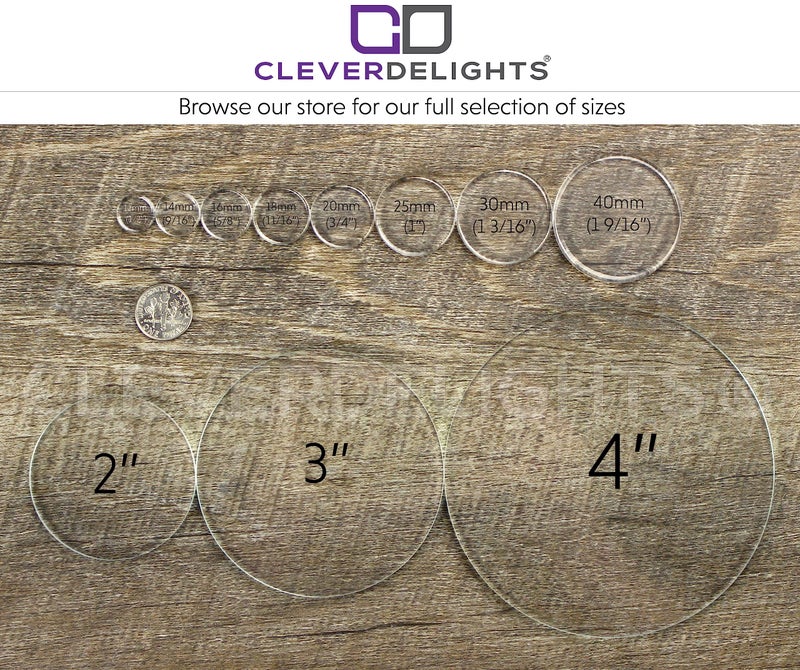 CleverDelights 3" Round Glass Tile - Clear Flat 3 Inch Circle - Image 5