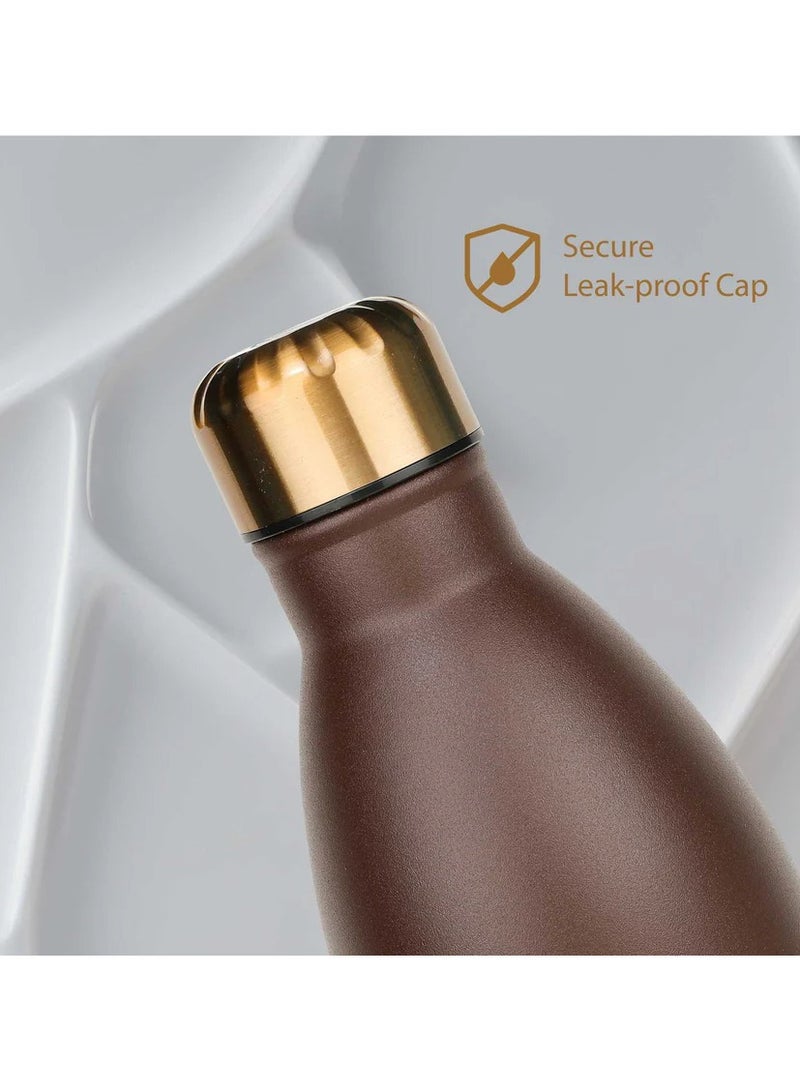 Briiton Flare Cola 500ml Brown Stainless Steel Water Bottle | Copper Coated Vacuum Insulation | Powder Coated | Secure Grip | Leakproof Easy Pour Cap | Hot & Cold Thermos | Aqua Hydro  - Image 5