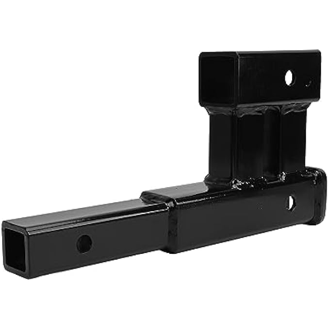 rayihni Trailer Hitch Receiver Tube, Dual Hitch Adapter Rear Dual 2 in Trailer Towing Riser Hitch Receiver Adapter Extender for Off Road Vehicle - Image 2