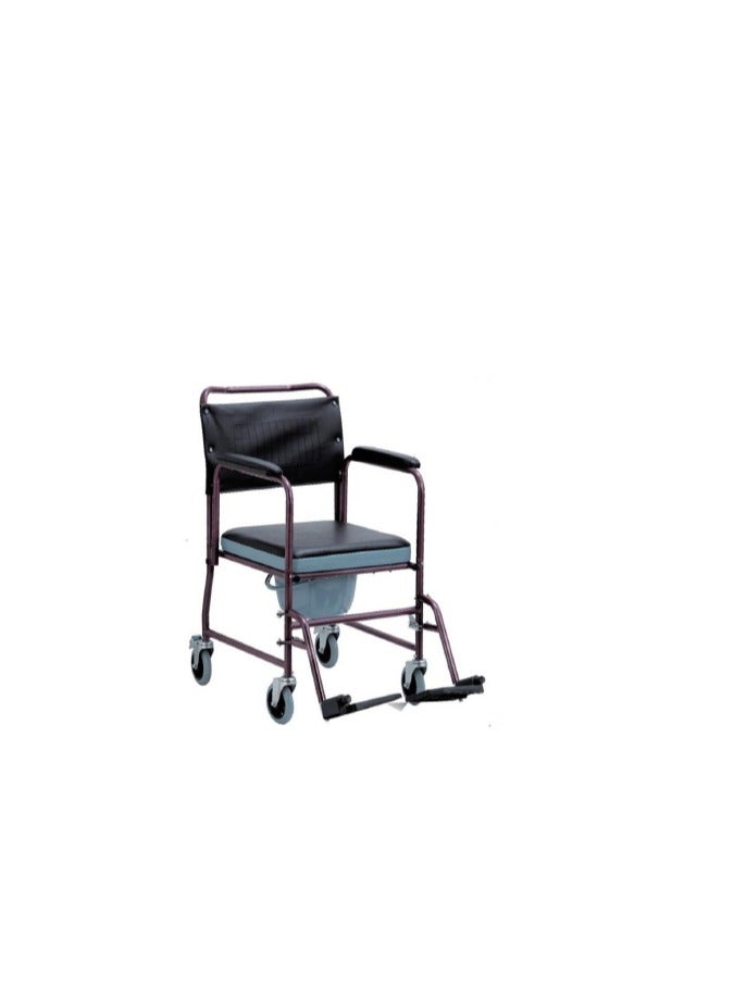 Generic 18 inch mobile bathroom chair, four base wheels and a bathroom tray, stainless steel mobile legs, high quality and safety, suitable for the elderly and people with special needs. The ideal choice. Do not hesitate to buy now..