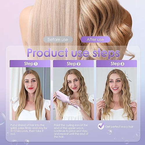 NOVUS Curling Iron Hair Crimper Waver - 1.25 Inch Anti-Scald Waves Curling Wand, Ionic Deep Waver Hair Curler Tool with Ceramic 2 Barrel for All Hair Types, Auto Shutdown Protection - Image 2