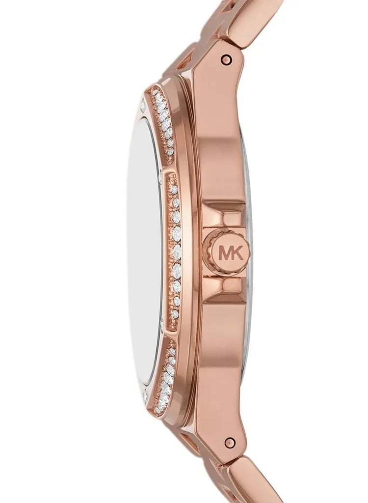 MK Lennox Three Hand Rose Gold Dial Rose Gold Steel Strap Watch For Women - MK1063 - Image 2