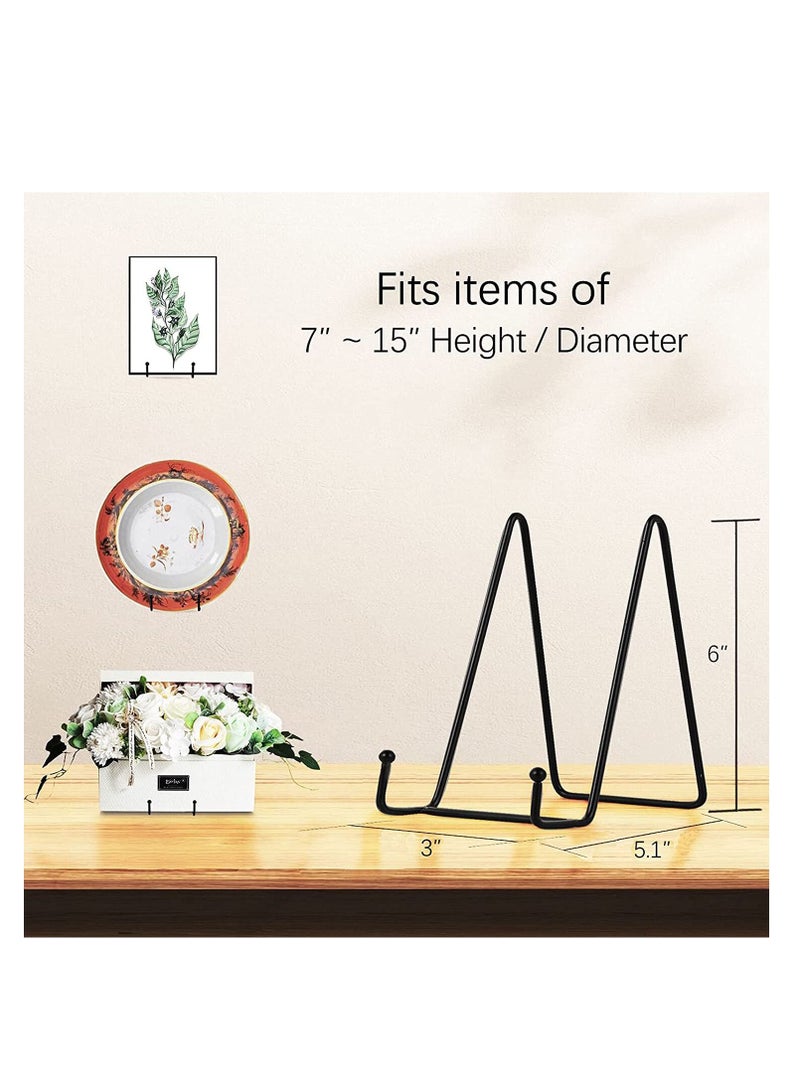 SYOSI 2 Pack Plate Stands for Display 6 Inch Plate Holder Display Stand Metal Frame Holder Stand for Picture, Decorative Plate, Book, Photo Easel - Image 3