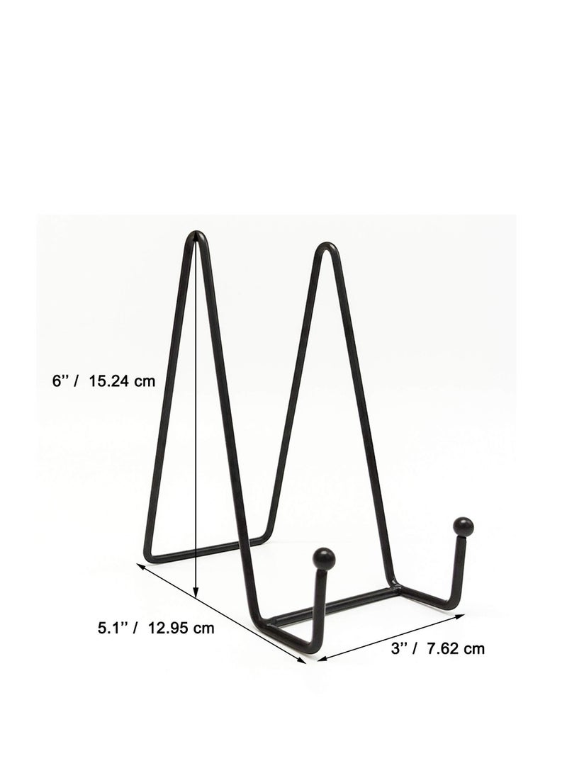 SYOSI 2 Pack Plate Stands for Display 6 Inch Plate Holder Display Stand Metal Frame Holder Stand for Picture, Decorative Plate, Book, Photo Easel - Image 2