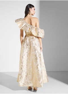 True Decadence One Shoulder Balloon Sleeve Tiered Dress  - Image 2