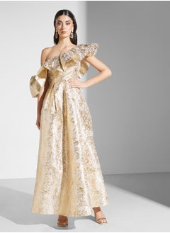 True Decadence One Shoulder Balloon Sleeve Tiered Dress  - Image 4