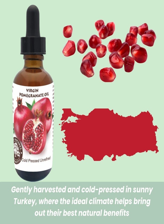 Best Nature's Cosmetics Pomegranate Seed Oil Organic - 100% Pure Unrefined Cold Pressed Pomegranate Oil for Face, for Radiant Skin and Beautiful Hair - 1 fl oz / 30 ml - Image 3