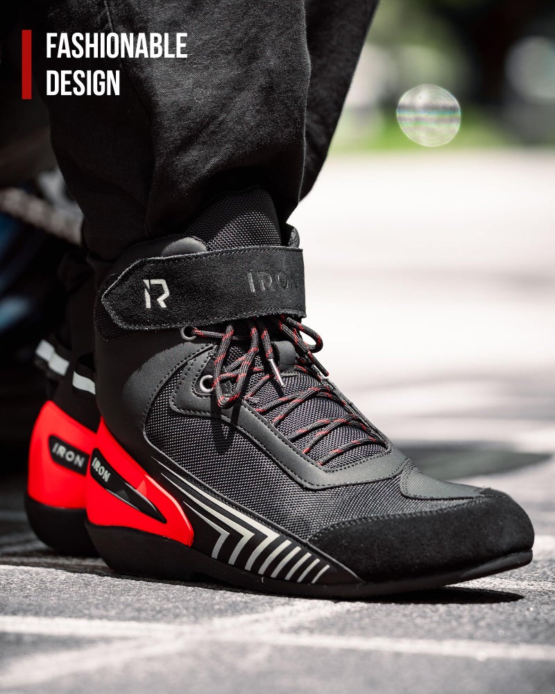 RIDEIRON Motorcycle Riding Shoes for Men Road Street Motocross Protective Boots Powersport Casual Motorcycle Anti-Slip Shoes - Image 4