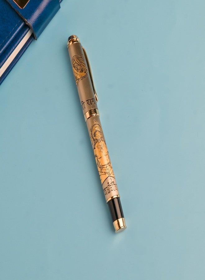 Yani Lord Hanumanji Luxury Gold Metal Roller Ball Pen | Premium Writing Instrument | Refillable German Jotter | Spiritual Gift | Office Supplies | Desk Accessory | Signature Pen (Hanumanji) - Image 4