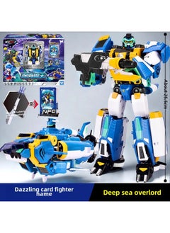 Dazzle Card Fighter Dazzle Blue Lightning Transformation Robot Assembling Toy Children Boy Transformation Summoner Mecha Gift-Color: 8157 Deep Sea Overlord