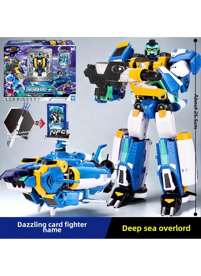 Generic - Dazzle Card Fighter Dazzle Blue Lightning Transformation Robot Assembling Toy Children Boy Transformation Summoner Mecha Gift-Color: 8157 Deep Sea Overlord - Image 1