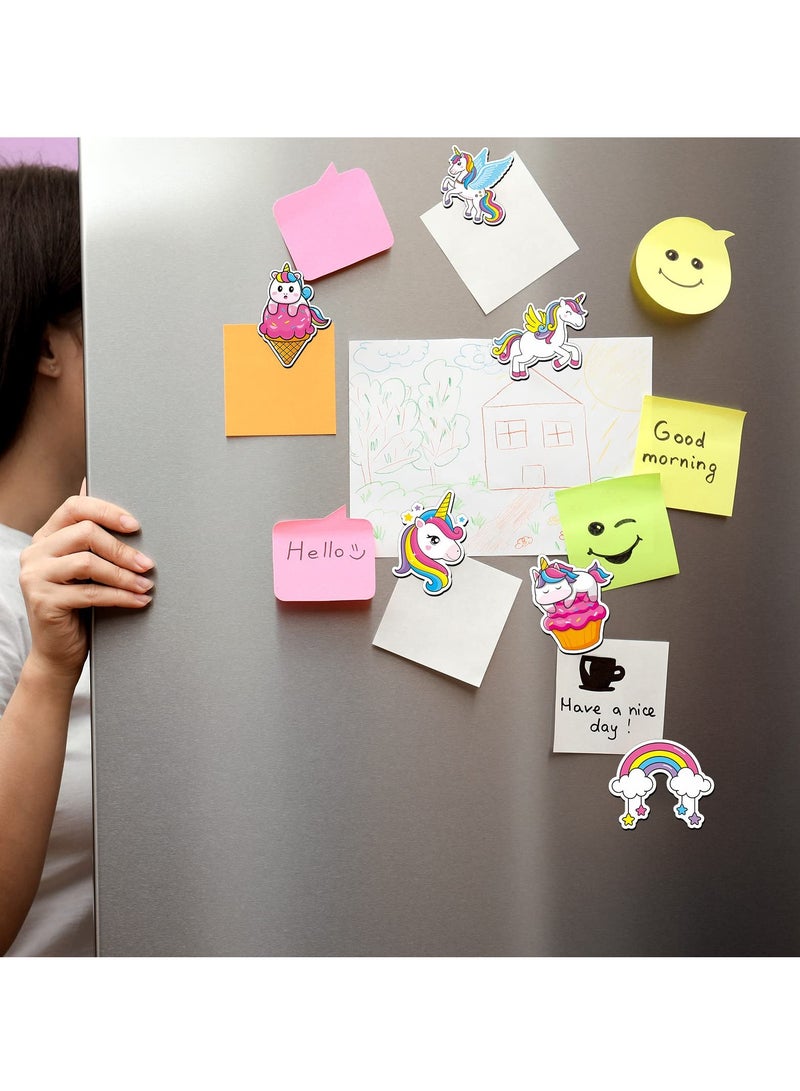 Zikra 16 Pcs Refrigerator Magnets, Lovely Funny Rainbow Unicorn-shaped Fridge Magnet for Teens and Girls, Inspirational Refrigerator Decorative Magnet for Locker, Fridge, Kitchen and Home Essentials - Image 5