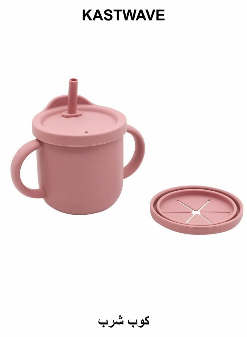 KASTWAVE Silicone Snack and Sippy Cup 2-in-1, - Image 1