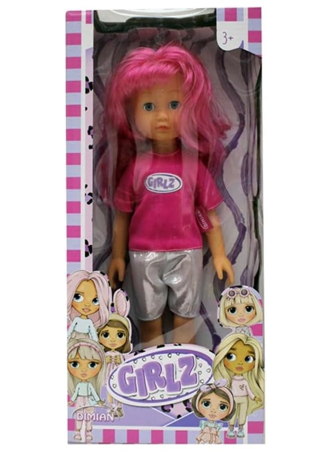 بامبولينا Girlz Fashion Doll 35 سم ملابس شعر وردي مستقيم هدية مناسبة للأطفال والفتيات للأعمار من 3 سنوات فما فوق