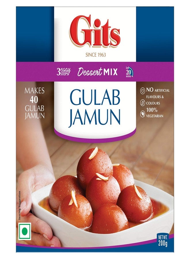 Gits Instant Gulab Jamun Dessert Mix, 600g (Pack of 3 X 200g Each)