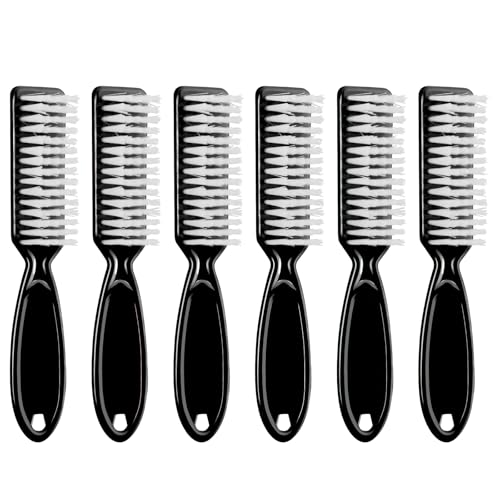 HOFASON 6 Pack Nail Brush Cleaning Nail Dust Brush, HOFASON Nail Brush for Cleaning Fingernails, Handle Grip Nail Brush Cleaner for Nail and Toenail Foot Manicure Pedicure Tools Scrub Brush Men Women (Black) - Image 1