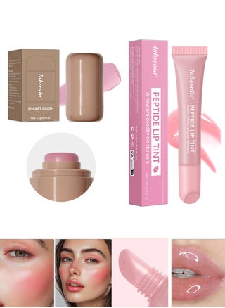 Peptide Lip Tint Long Lasting Gloss + A Creamy Blush For Buildable Color with Baby-Soft Cheeks（2 Pack） - pzsku/Z09D5EED9B01A41322B59Z/45/_/1732777872/45c494d9-af0c-491d-8116-39eca2f288dc