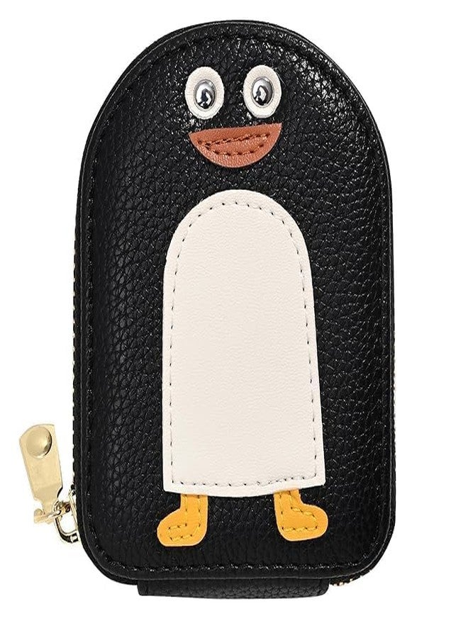 Elvana Penguins PU Credit Card Case Holder Purse, Coin Pocket Wallet for Women with Zip | Portable Cute Mini for Girls | Hand Wallet for College Girls - Image 1