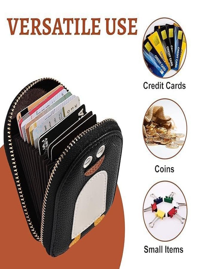Elvana Penguins PU Credit Card Case Holder Purse, Coin Pocket Wallet for Women with Zip | Portable Cute Mini for Girls | Hand Wallet for College Girls - Image 4
