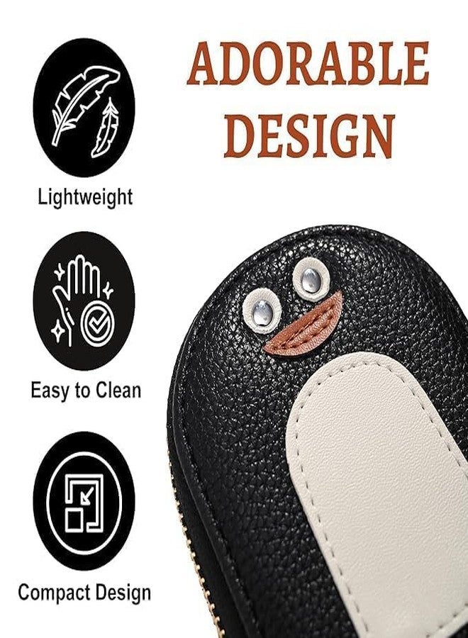 Elvana Penguins PU Credit Card Case Holder Purse, Coin Pocket Wallet for Women with Zip | Portable Cute Mini for Girls | Hand Wallet for College Girls - Image 3