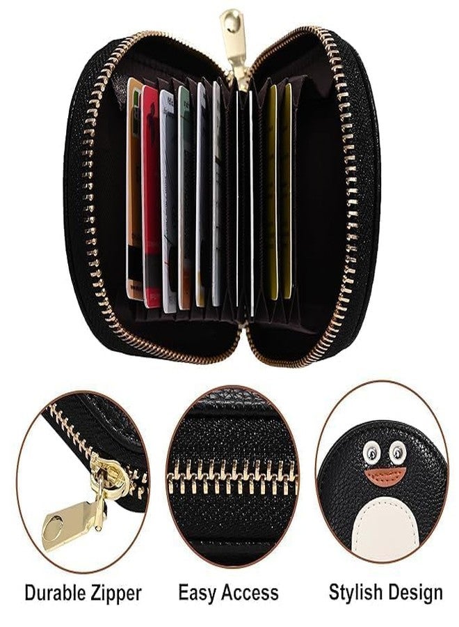 Elvana Penguins PU Credit Card Case Holder Purse, Coin Pocket Wallet for Women with Zip | Portable Cute Mini for Girls | Hand Wallet for College Girls - Image 5