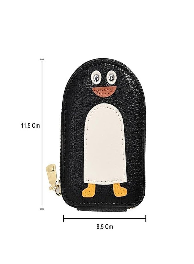 Elvana Penguins PU Credit Card Case Holder Purse, Coin Pocket Wallet for Women with Zip | Portable Cute Mini for Girls | Hand Wallet for College Girls - Image 2