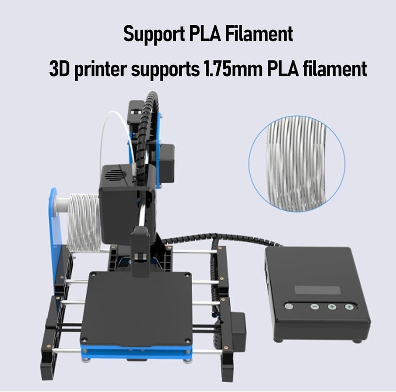 Small 3D Printer, 100x100x100mm 3D Printing Machine Supports PLA 1.75mm Filament Format Portable Printing Kit Easily Installed (US Plug) - Image 3