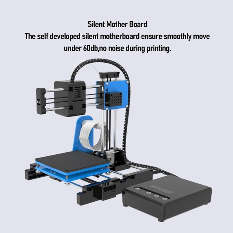 Small 3D Printer, 100x100x100mm 3D Printing Machine Supports PLA 1.75mm Filament Format Portable Printing Kit Easily Installed (US Plug) - Image 4