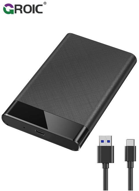 حاوية محرك أقراص ثابتة خارجي مقاس 2.5 بوصة، حافظة محرك أقراص ثابتة USB C 3.1 Gen 2 إلى SATA III بسرعة 6 جيجابت في الثانية خالية من الأدوات لمحرك أقراص صلبة SSD مقاس 7 مم/9.5 مم 2.5 بوصة مع UASP، متوافقة مع WD Toshiba Samsung PS4 Xbox