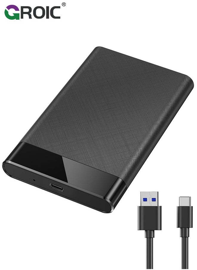 GROIC - 2.5'' External Hard Drive Enclosure, 6Gbps USB C 3.1 Gen 2 to SATA III Tool-Free External Hard Drive Case for 7mm/9.5mm 2.5 inch SSD HDD with UASP, Compatible with WD Toshiba Samsung PS4 Xbox - Image 1