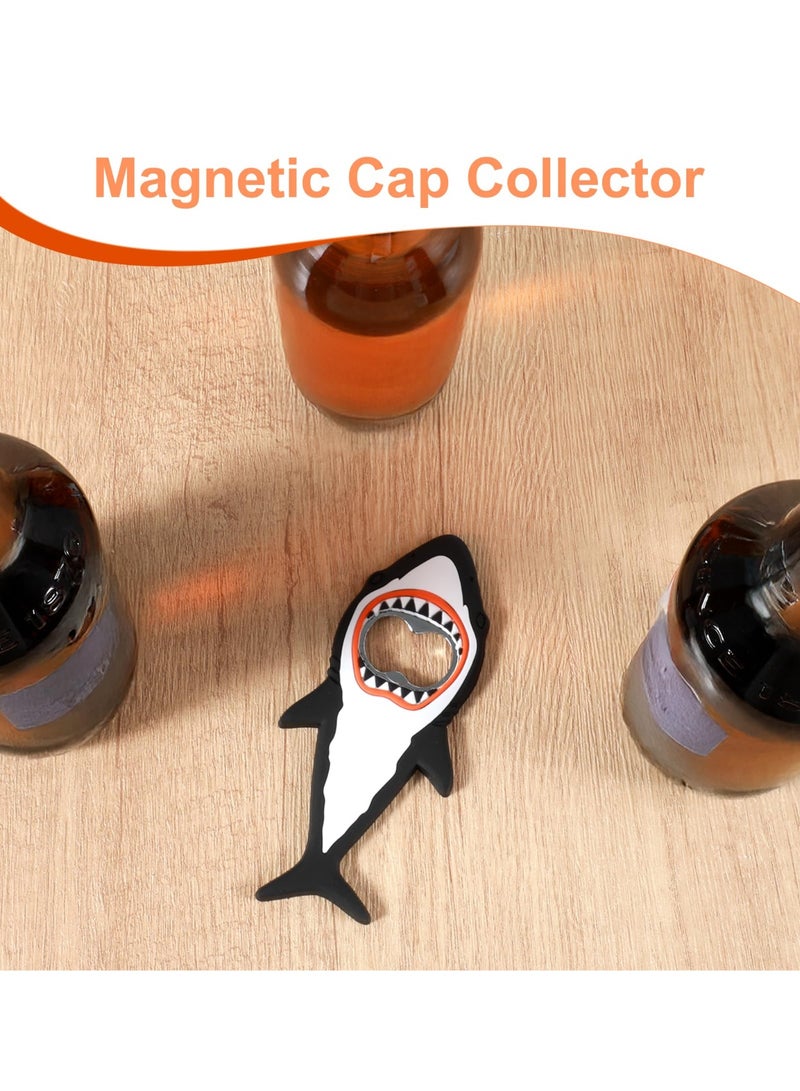 PAWSONIFY Shark Bottle Opener, Magnetic Soda Bottle Opener for Refrigerator, Silicone Stainless Steel Soda Bottle Openers - Image 5