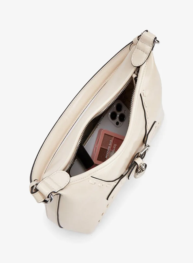 Celeste IVORY Solid Shoulder Bag With Padlock Accent for Women | Best Price UAE