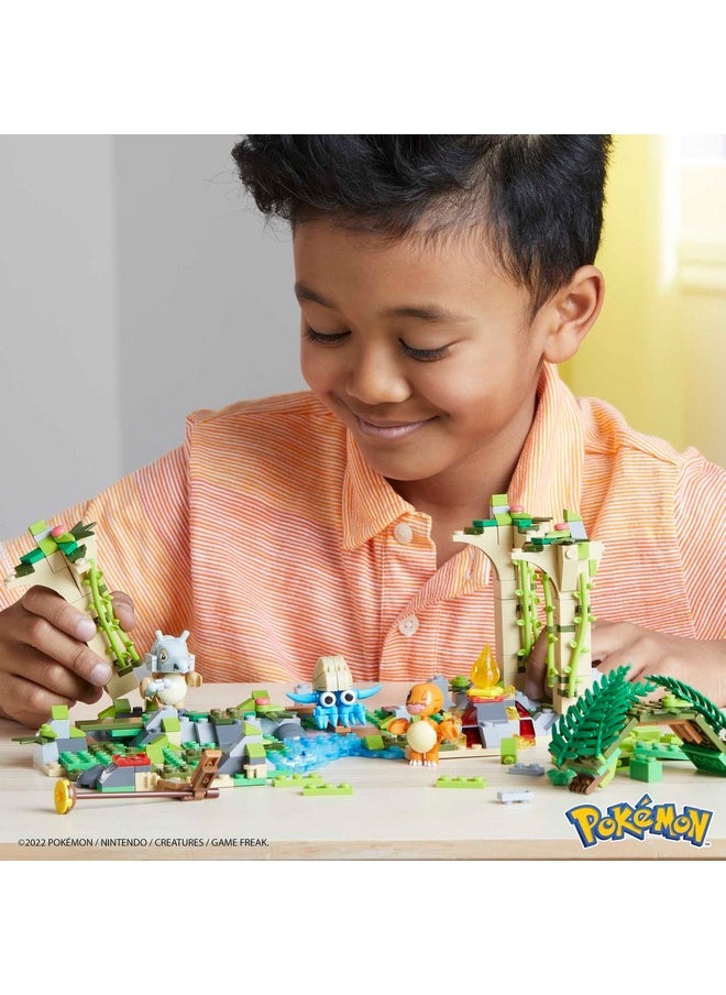 Mega Brands Mega Pokemon Action Figure Building Toy, Jungle Ruins with 464 Pieces, Motion and 3 Characters, Cubone Charmander Omanyte, Gift Idea for Kids  - Image 3