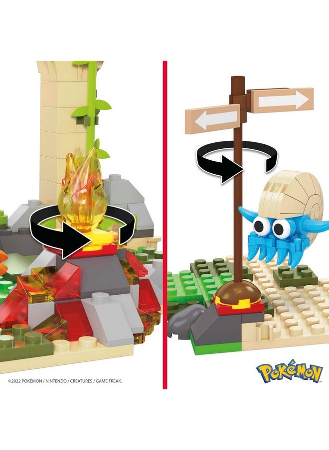 Mega Brands Mega Pokemon Action Figure Building Toy, Jungle Ruins with 464 Pieces, Motion and 3 Characters, Cubone Charmander Omanyte, Gift Idea for Kids  - Image 5