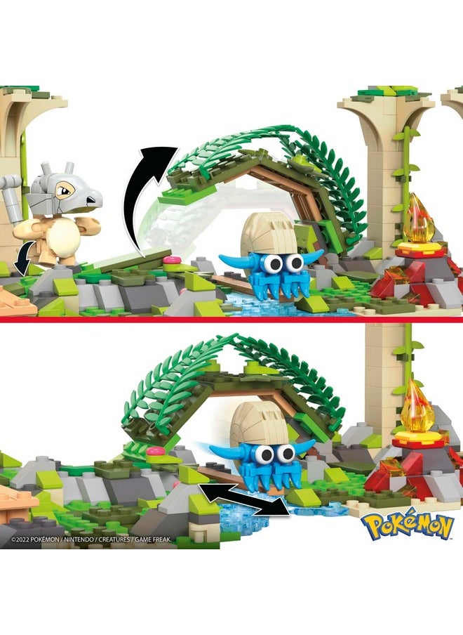 Mega Brands Mega Pokemon Action Figure Building Toy, Jungle Ruins with 464 Pieces, Motion and 3 Characters, Cubone Charmander Omanyte, Gift Idea for Kids  - Image 4