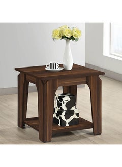 Edralin End Table Set of 2 Multi Functional Living Room Table Space Saving Side Table Furniture For Home Bedroom L 45 x W 45 x H 50 cm French Walnut