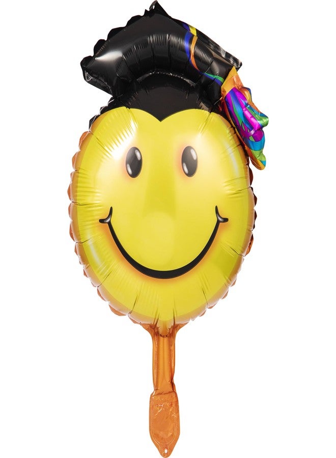 CREATIVE CONVERTING Smiley Face Foil Graduation Balloon - Image 2