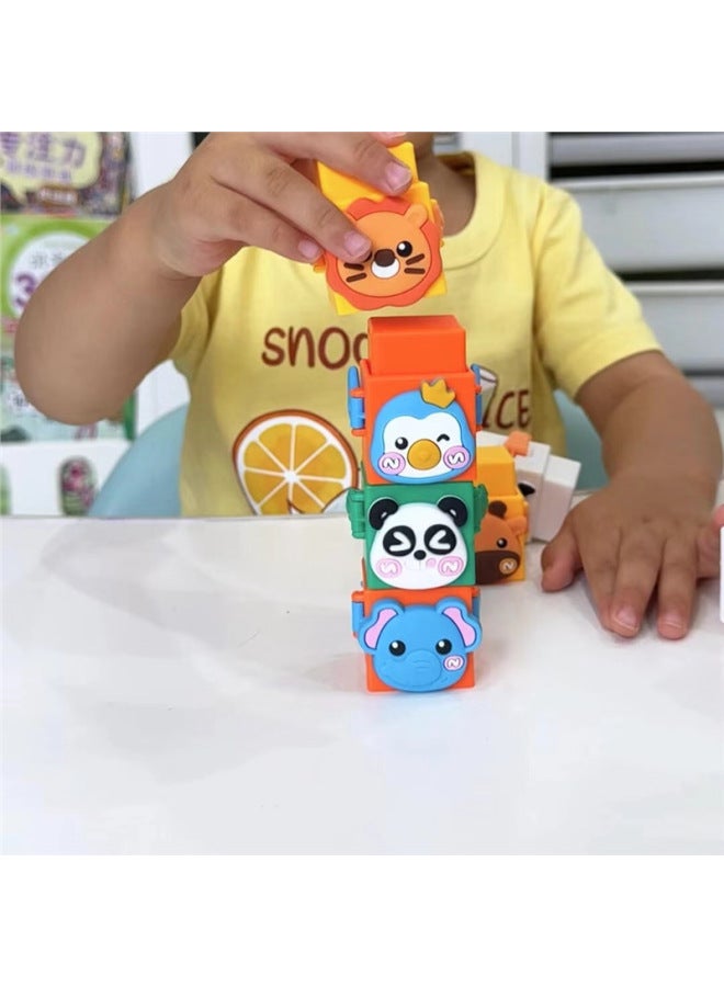Pressing Stacking Music Cute Cartoon Animals Stacking High Interesting Deformation And Building Blocks Children's Educational Early Education Toys-Color:Yellow Cow-Specifications:Standard - Image 5