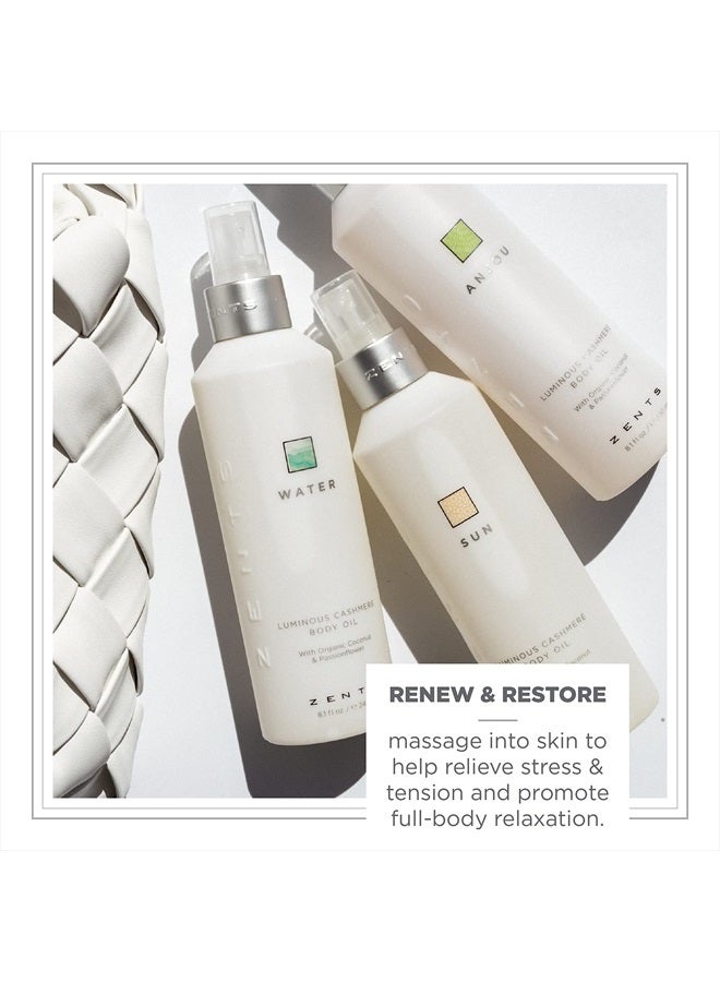 zents Luminous Cashmere Body Oil, Soften and Moisturize Skin with Vitamin E and Organic Coconut Oil, 8 fl oz / 240 ml (Earth) - Image 5