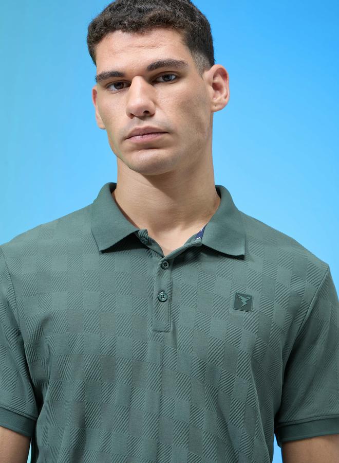Technosport Men Jacquard Slim Fit Polo - Image 3