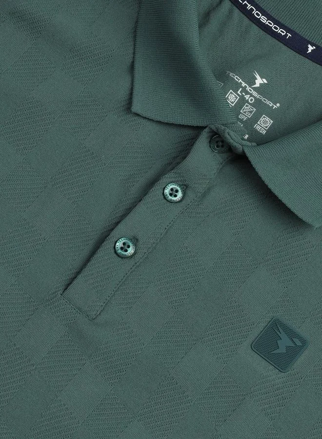 Technosport Green Technosport Men Jacquard Slim Fit Polo for Men | Best Price UAE
