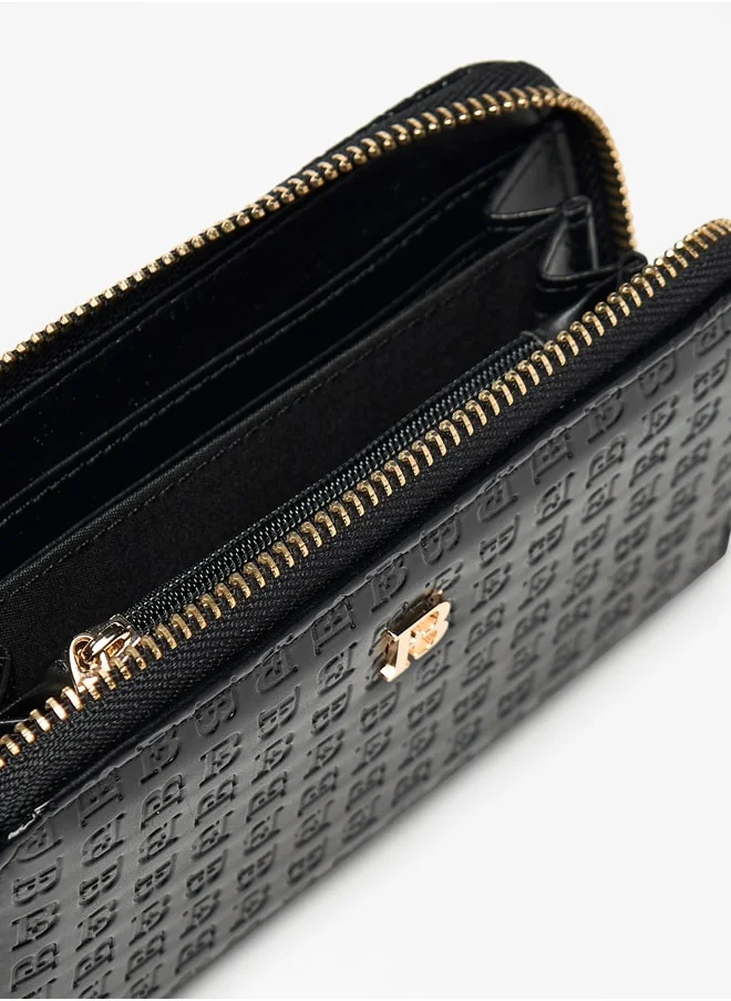 Flora Bella Monogram Textured Zip Around