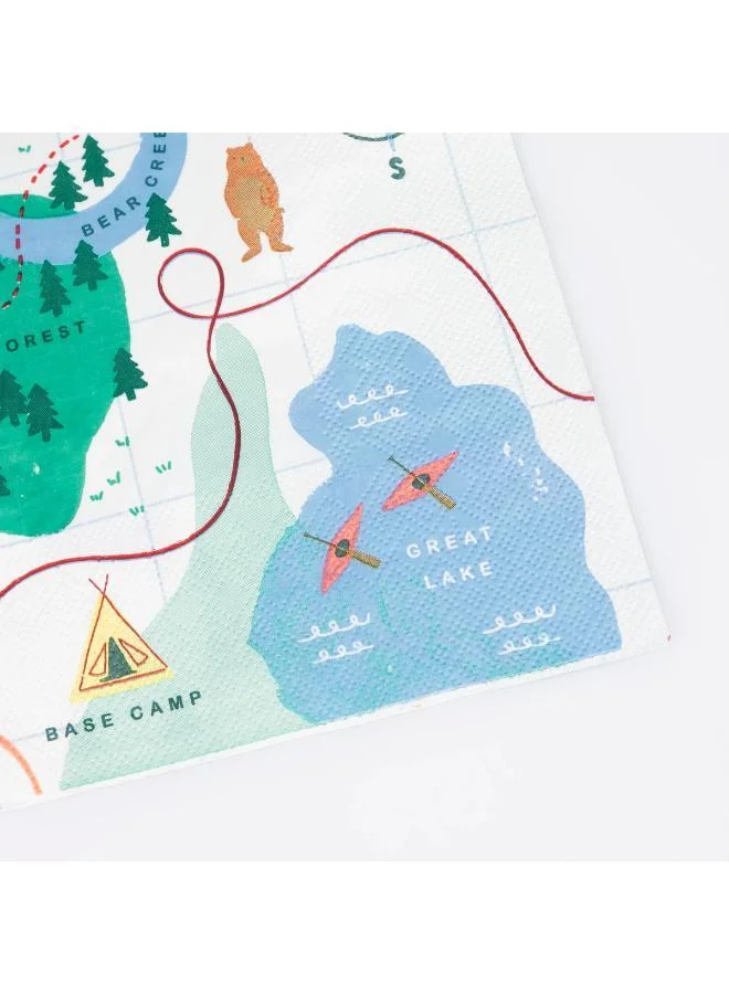 Meri Meri Outdoor Adventures Map Large Napkins