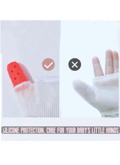 Generic Baby Teething Mitten Baby Teething Mitten 1 Pc Anti-Biting Gloves Baby Hand Corrector Infant Stop Sucking Gloves Infant Stop Thumb Sucking Kit Anti Scratch Baby Mittens  - Image 4