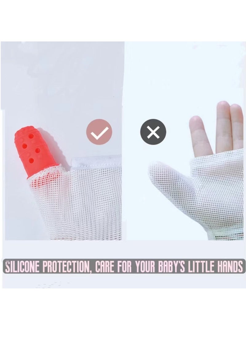 Generic Baby Teething Mitten Baby Teething Mitten 1 Pc Anti-Biting Gloves Baby Hand Corrector Infant Stop Sucking Gloves Infant Stop Thumb Sucking Kit Anti Scratch Baby Mittens  - Image 4